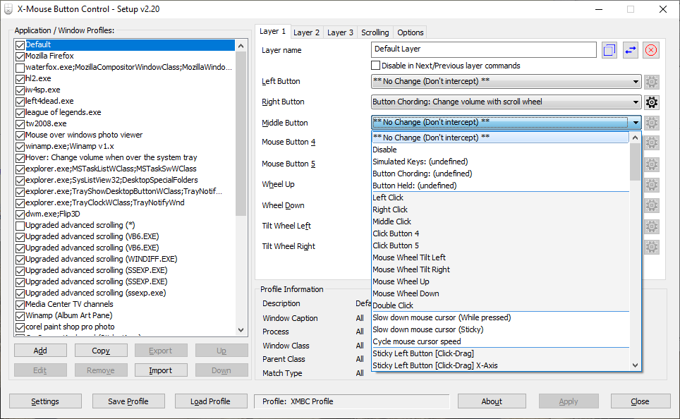 Code X Mouse Button Control Pb